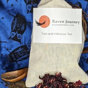 A bag of tea with the label " haven journey " on it.